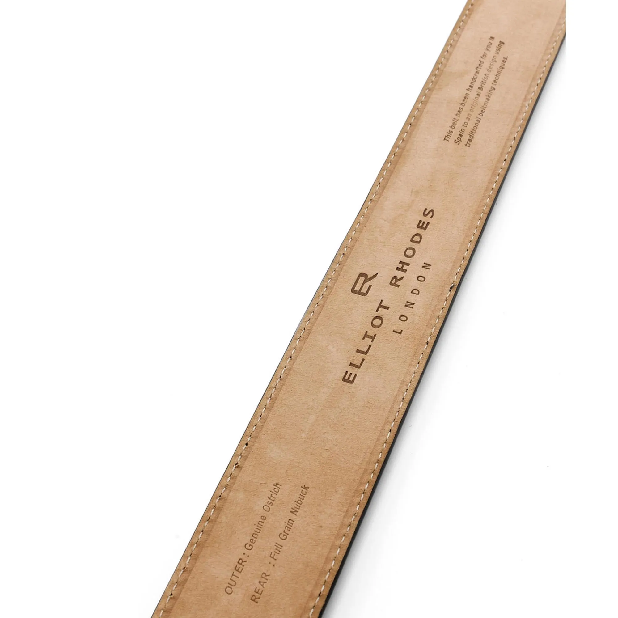 Genuine Ostrich Quill Narrow Belt Strap