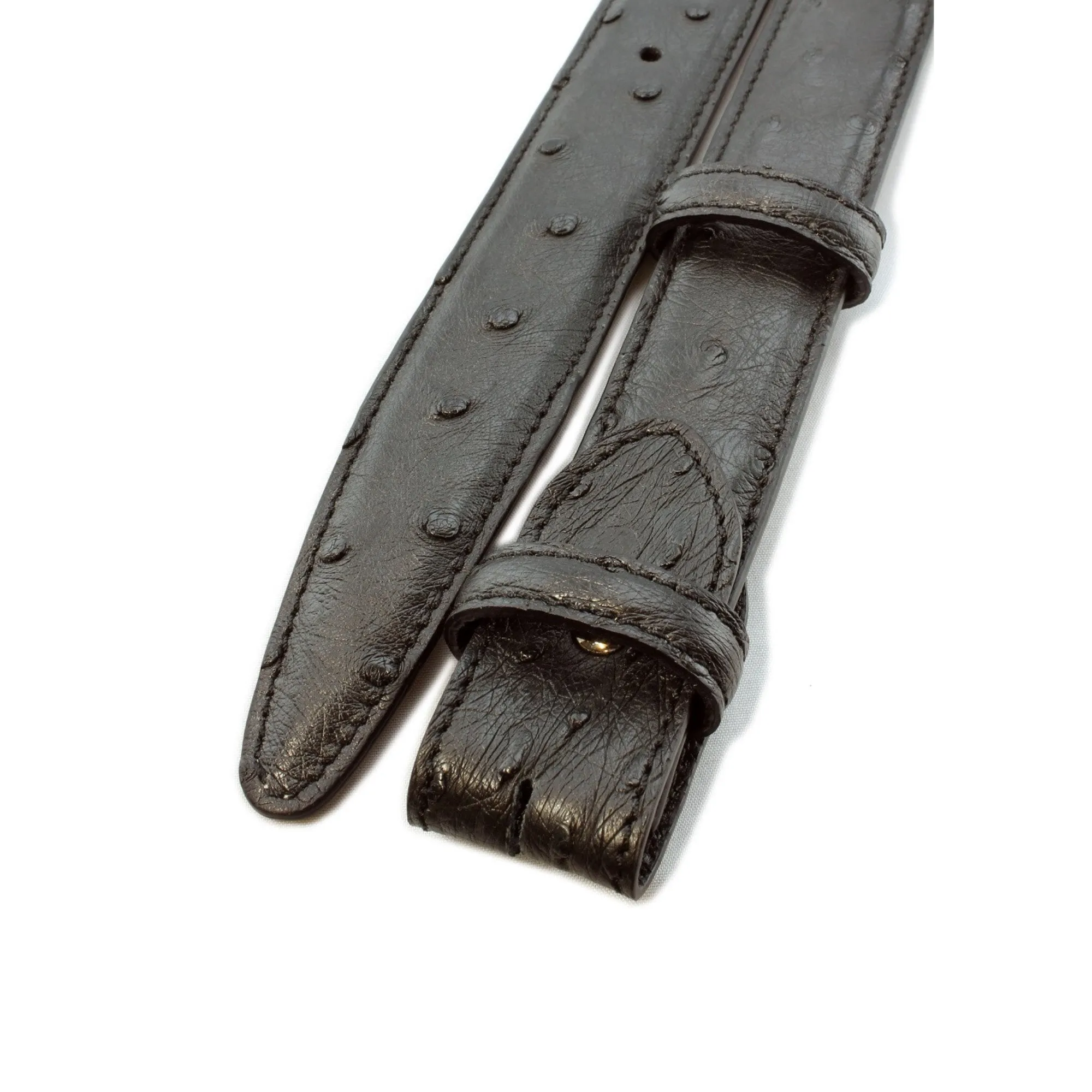Genuine Ostrich Quill Narrow Belt Strap